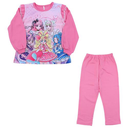 キミとアイドルプリキュア 光るダンボールパジャマB ピンク×100cm