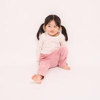 長袖シャツ肌着 2枚組 テレコ チェックハート ホワイト&times;100cm