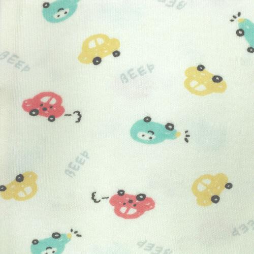 半袖シャツ肌着 2枚組 保湿スムス くま×車 パステルブルー×100cm ベビーザらス限定