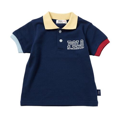POLO BCS 配色半袖ポロシャツ ネイビー&times;80cm ベビーザらス限定 赤ちゃん 出産準備 出産祝い ベビー服 子供服