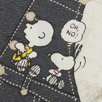 SNOOPY 半袖ボディスーツ サロペット風 スヌーピー ナチュラル&times;80cm