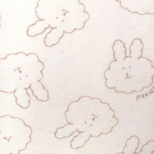 長袖ロンパース肌着 2枚組 スムス うさぎ ピンク×80cm