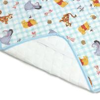 敷きパッド プーさん サックス レギュラーサイズ 70x120cm 手洗い可能｜入園準備 入園グッズ 入園入学祝い 通園