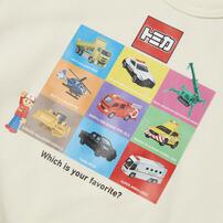 【TOMICA kie_158さんプロデュース】TOMICA トミカ 長袖トレーナー 袖配色  ホワイト×100cm