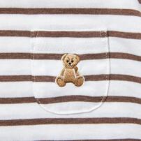 POLO BCS ボーダー半袖ボディスーツ ブラウン&times;80cm ベビーザらス限定