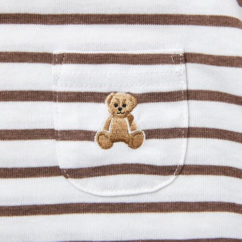 POLO BCS ボーダー半袖ボディスーツ ブラウン&times;80cm ベビーザらス限定