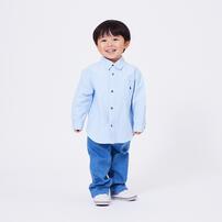 POLO BCS 長袖シャツ サックス×80cmベビーザらス限定