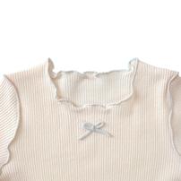 長袖ロンパース肌着 2枚組 リブメローボーダー ピンク×80cm ベビーザらス限定