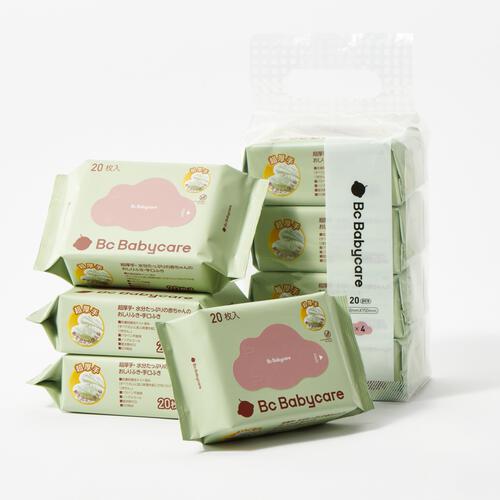 BC Babycare 超厚手おしりふき手口ふき20枚×4個 (お一人様3点限り)