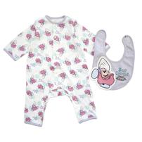 ディズニー 長袖前開きプレオール スタイ付き ヤングオイスター(ピンク×70-80cm)