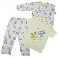 monpoke モンポケ 長袖前開きパジャマ＋半袖Ｔシャツセット イエロー&times;100cm ベビーザらス限定