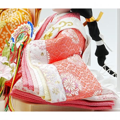 【雛人形】ケース親王飾り「透かし麻の葉木目調」（322317）