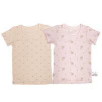 半袖シャツ肌着 2枚組 ワッフル ハート×うさぎ ピンク×95cm ベビーザらス限定