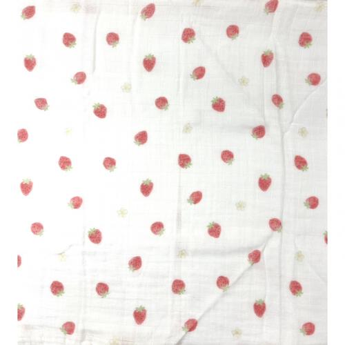 バンブーガーゼ モスリンおくるみイチゴ柄  ベビーザらス限定　