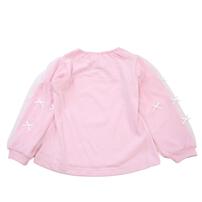 シークレット キャッチ！ティニピン 裏毛長袖トレーナー 袖チュール付き ピンク×100cm