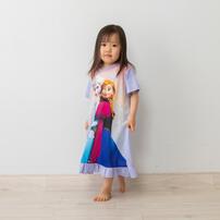 Disney ディズニー アナと雪の女王 ナイトドレス  フリル付き パープル&times;120cm