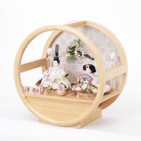 【雛人形】親王飾り 円形市松アレンジフラワー