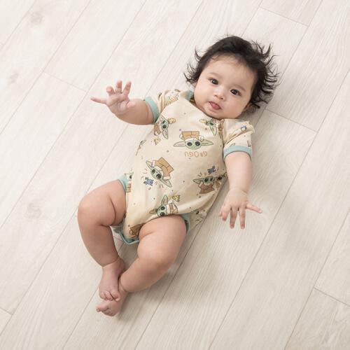 Disney ディズニー スターウォーズ 半袖ボディスーツ 総柄 グローグー ベージュ&times;80cm ベビーザらス限定 赤ちゃん 出産準備 出産祝い ベビー服 子供服