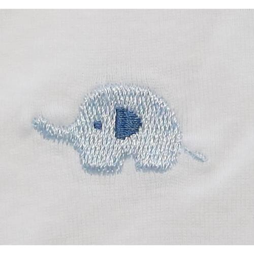 日本製 フライス肌着5枚セット (短肌着3・コンビ肌着2) ぞう刺繍(グレー&times;50～60cm) ベビーザらス限定