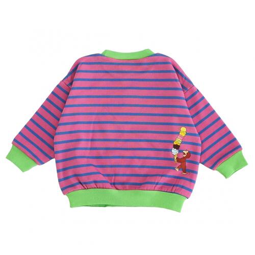 【Universal &times; chimajiro0730さん】 おさるのジョージ ボーダートレーナー パープル&times;80cm