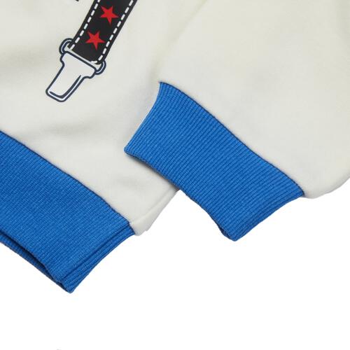 THOMAS トーマス 長袖デイリートレーナー 起毛 サスペンダー風 ホワイト×95cm