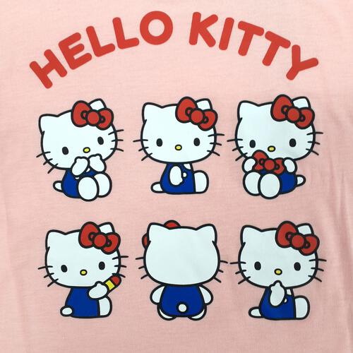 SANRIO サンリオ ハローキティ 天竺長袖パジャマ＋半袖Ｔシャツセット パジャマ ピンク&times;100cm ベビーザらス限定