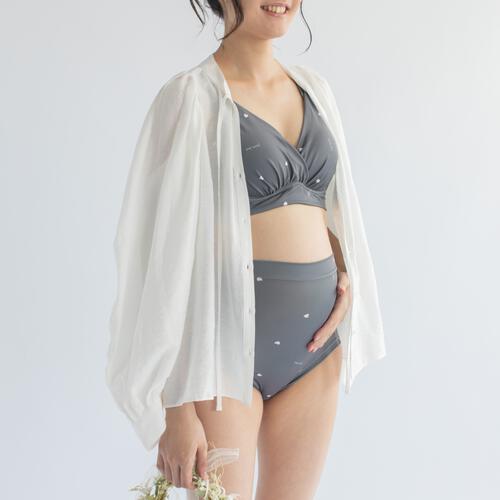 Petit jouet for Maternity プティジュエット マタニティブラトップ ハート(チャコール×M MU)