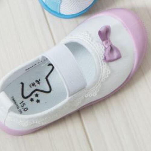 リボン フリル 上履き パープルx17cm ベビーザらス限定