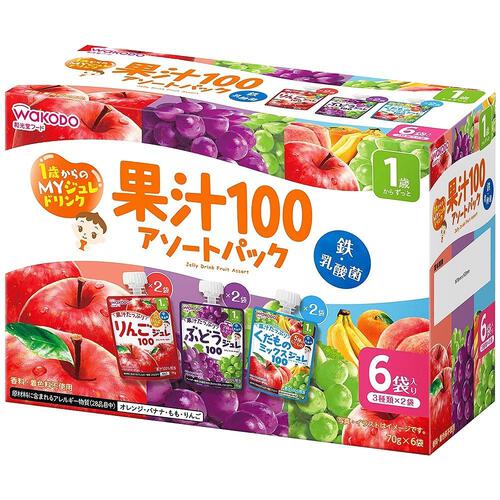 和光堂 1歳からのMYジュレドリンク 果汁100アソートパック 6個パック 【キッズフード ベビーフード】 【12ヶ月～】(お一人様10点限り)