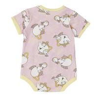 ディズニー 半袖ボディスーツ 総柄 ポット婦人＆チップ ピンク&times;80cm