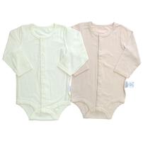 長袖前開きロンパース肌着 2枚組 シルキー ピンク×70cmベビーザらス限定