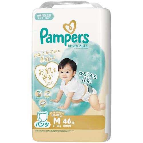 **パンパース 肌へのいちばん パンツ はいはいM 46枚（5-10kg）【P&G パンツタイプ おむつ】