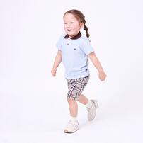 POLO BCS ワッフル半袖ポロシャツ サックス&times;90cm 