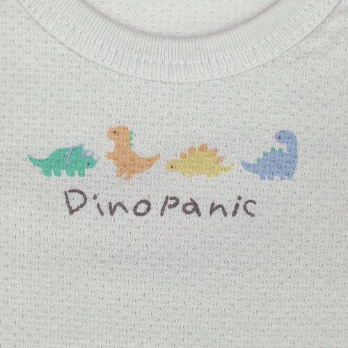 2枚組半袖ロンパース肌着メッシュニット 恐竜 グレー&times;80cm ベビーザらス限定