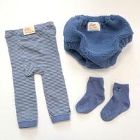 【FirstCloset×mioさん】 足付きレギンス × ボアブルマ ブルー×フリー ベビーザらス限定