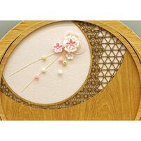 【雛人形】ケース親王飾り「透かし麻の葉木目調半円アクリル」（322656）