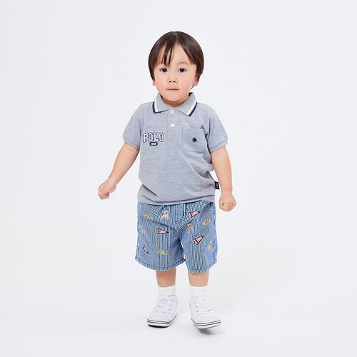 POLO BCS ロゴクマ総柄ハーフパンツ ネイビー&times;80cm ベビーザらス限定 赤ちゃん 出産準備 出産祝い ベビー服 子供服