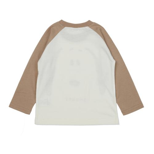 SNOOPY スヌーピー 長袖Tシャツ 天竺 ラグラン スヌーピーフェイス ブラウン&times;90cm ベビーザらス限定