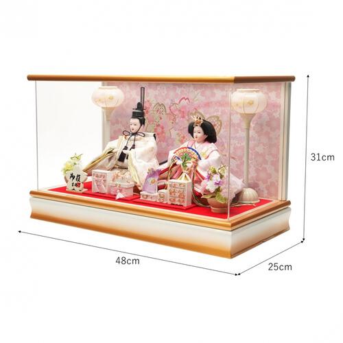 【雛人形】ケース飾り 親王飾り「桜金ぼかしパノラマアクリル」 (322926)ひな人形 コンパクト トイザらス・ベビーザらス限定【メーカー直送】
