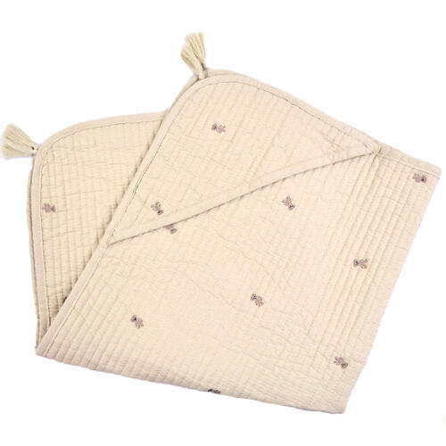 イブルおくるみ ストライプキルト クマ刺繍(ベージュ) ベビーザらス限定