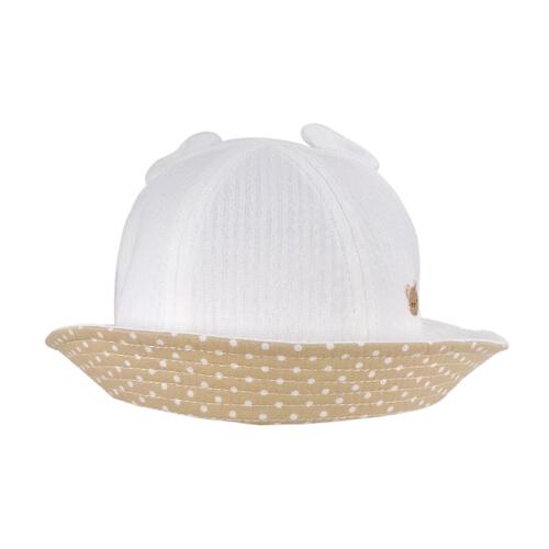 日本製 UV刺繍入り耳付きハット 日よけたれ ライトベージュ&times;44cm ベビーザらス限定