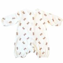 長袖前開きワンタッチロンパース クマ(ブラウン×50-60cm) ベビーザらス限定