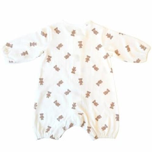 長袖前開きワンタッチロンパース クマ(ブラウン×50-60cm) ベビーザらス限定