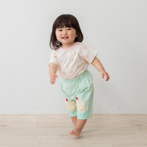 モンキーパンツ 天竺  クリームソーダ グリーン&times;90cm