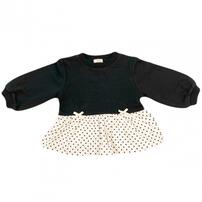 sophitica 裏毛裾フリル切り替えトレーナー ブラック×80cm ベビーザらス限定