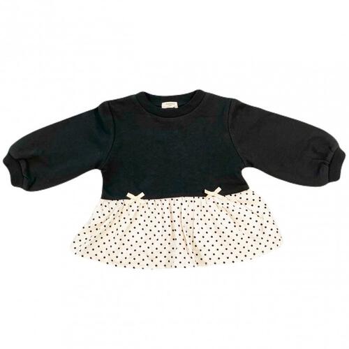 sophitica 裏毛裾フリル切り替えトレーナー ブラック×80cm ベビーザらス限定