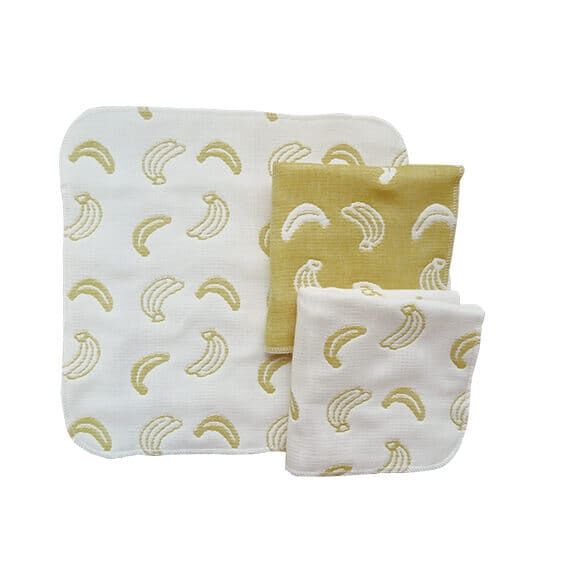 6重織ガーゼハンカチ 3枚組 バナナ柄 ベビーザらス限定 | マタニティ