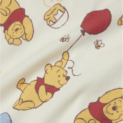 Disney ディズニー 新生児2WAYドレス 長袖 スタイ付き 総柄 くまのプーさん 50-70cm