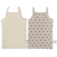 2枚組おめかしキャミソール肌着 パータンメッシュハート ピンク&times;80cm ベビーザらス限定