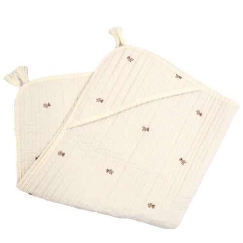 イブルおくるみ ストライプキルト クマ刺繍(ナチュラル) ベビーザらス限定